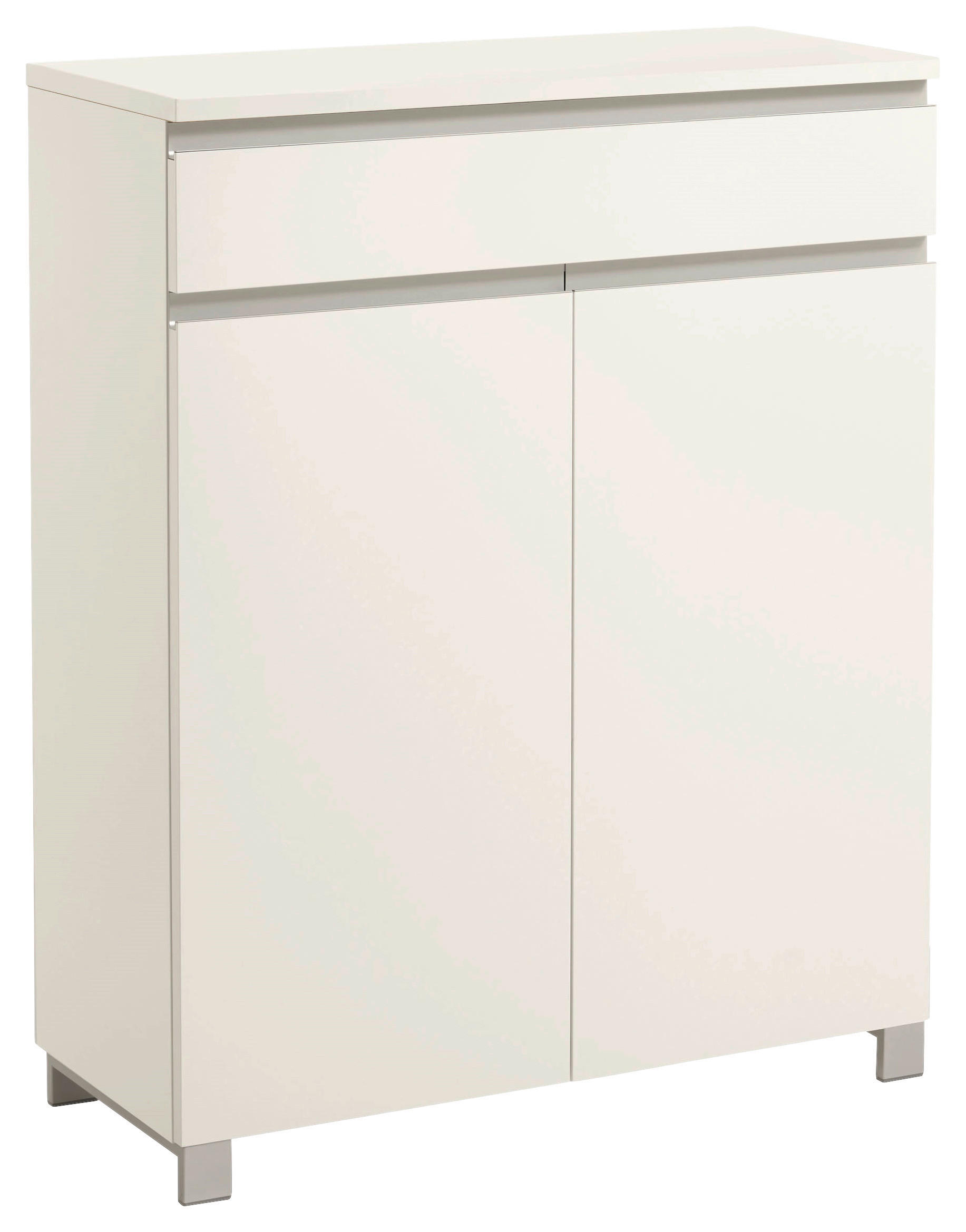 SCHUHSCHRANK Silberfarben, Weiß  - Silberfarben/Weiß, Design, Holzwerkstoff/Metall (84/108/37cm)