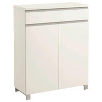 SCHUHSCHRANK Silberfarben, Weiß  - Silberfarben/Weiß, Design, Holzwerkstoff/Metall (84/108/37cm)