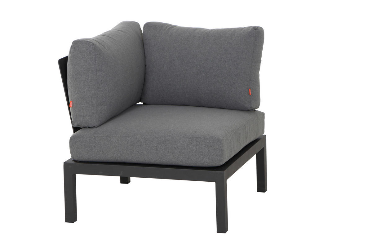 LOUNGEGARNITUR 15-teilig   252/84/252 cm Teakholz massiv Aluminium  - Anthrazit/Grau, KONVENTIONELL, Holz/Textil (252/84/252cm) - Siena Garden