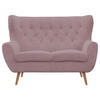2-SITZER-SOFA - Eichefarben/Rosa, Design, Holz/Textil (137/101/95cm) - Stylife
