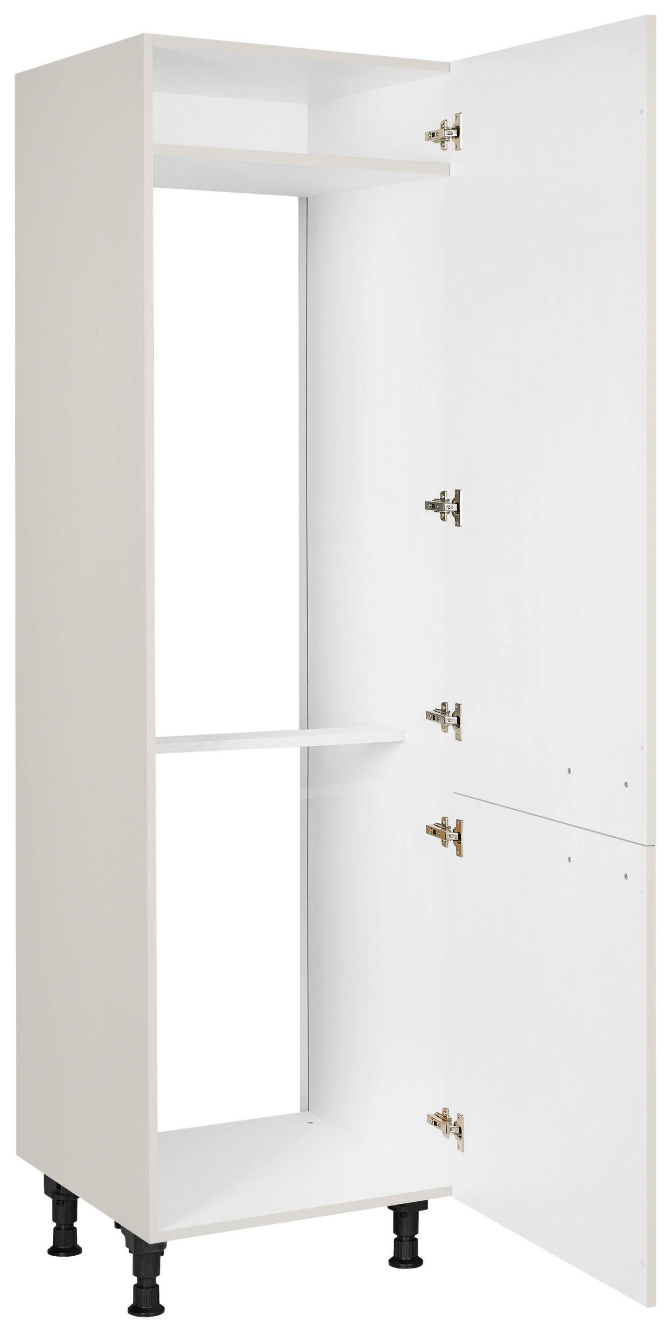 GERÄTEUMBAUSCHRANK 60/216,6/58 cm  in Hellgrau  - Edelstahlfarben/Hellgrau, MODERN, Holzwerkstoff/Metall (60/216,6/58cm) - Nobilia
