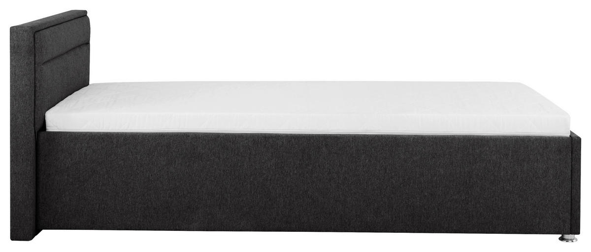 POLSTERBETT Matratze, Lattenrost, Bettkasten Anthrazit 90/200 cm  - Anthrazit, MODERN, Holz/Kunststoff (90/200cm) - MID.YOU