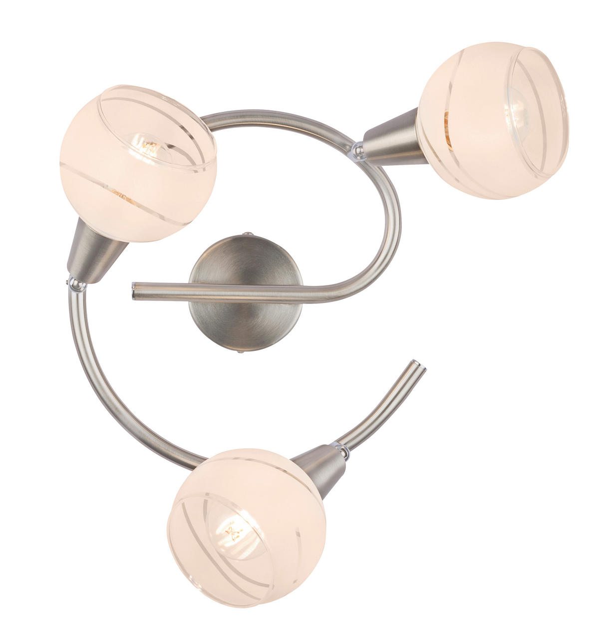 LED ZÁŘIČ, 25/25/21 cm - barvy niklu, Basics, kov/sklo (25/25/21cm) - Globo