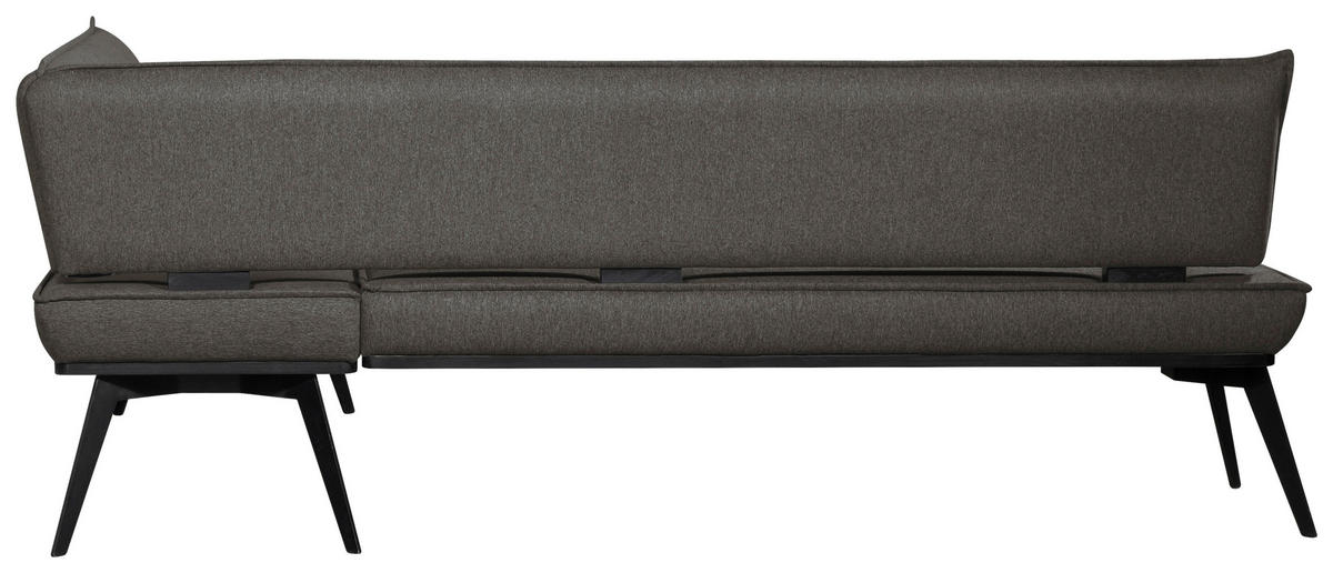 ECKBANK 235/165 cm Webstoff Schwarz Buche massiv   - Schwarz, Basics, Holz/Textil (235/165cm) - Carryhome
