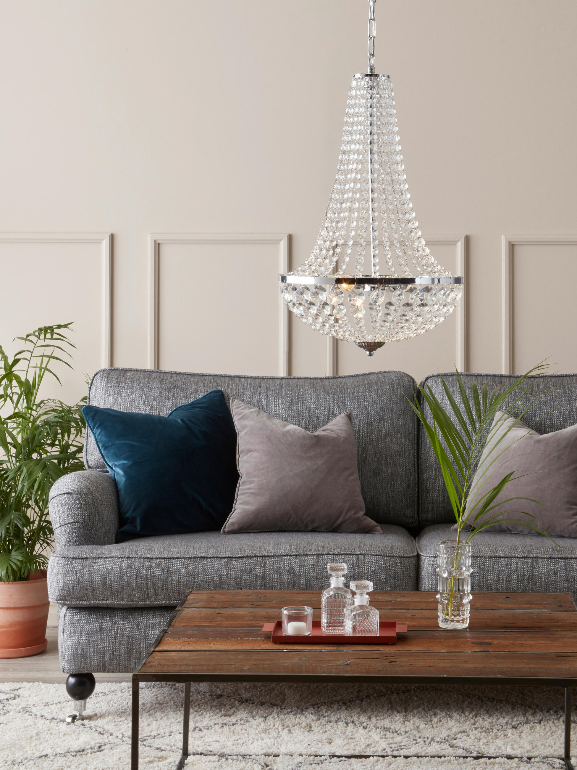 KRONLEUCHTER 40/55 cm   - Klar/Chromfarben, Basics, Glas/Metall (40/55cm) - Markslöjd