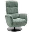 RELAXSESSEL Flachgewebe Relaxfunktion, Kopfteilverstellung, Fußteilverstellung, Rücken echt    - Edelstahlfarben/Grün, Design, Textil/Metall (71/112/83cm) - Dieter Knoll