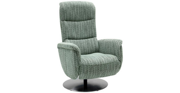 RELAXSESSEL Flachgewebe Relaxfunktion, Kopfteilverstellung, Fußteilverstellung, Rücken echt    - Edelstahlfarben/Grün, Design, Textil/Metall (71/112/83cm) - Dieter Knoll
