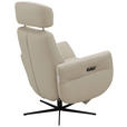 RELAXSESSEL Artù Echtleder Relaxfunktion, Kopfteilverstellung, Rücken echt    - Creme, Design, Leder (71/110/80cm) - Novel