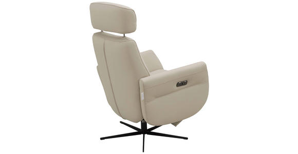 RELAXSESSEL Artù Echtleder Relaxfunktion, Kopfteilverstellung, Rücken echt    - Creme, Design, Leder (71/110/80cm) - Novel
