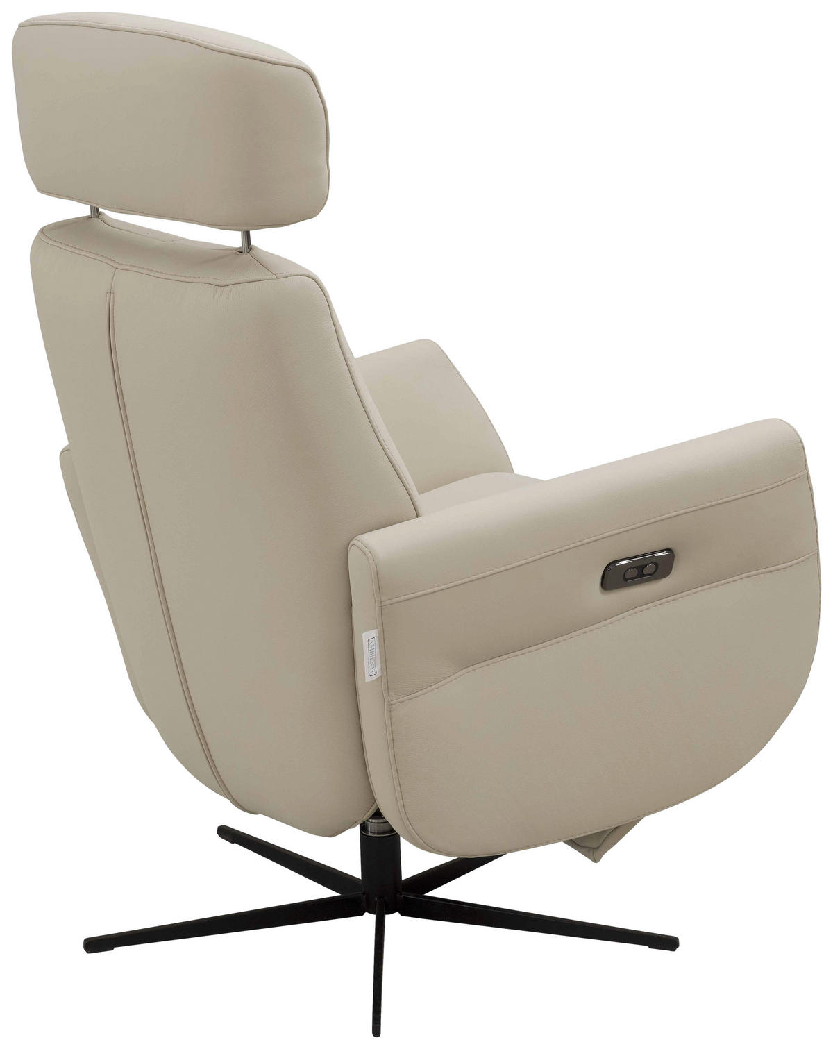 RELAXSESSEL Artù Echtleder Relaxfunktion, Kopfteilverstellung, Rücken echt    - Creme, Design, Leder (71/110/80cm) - Novel