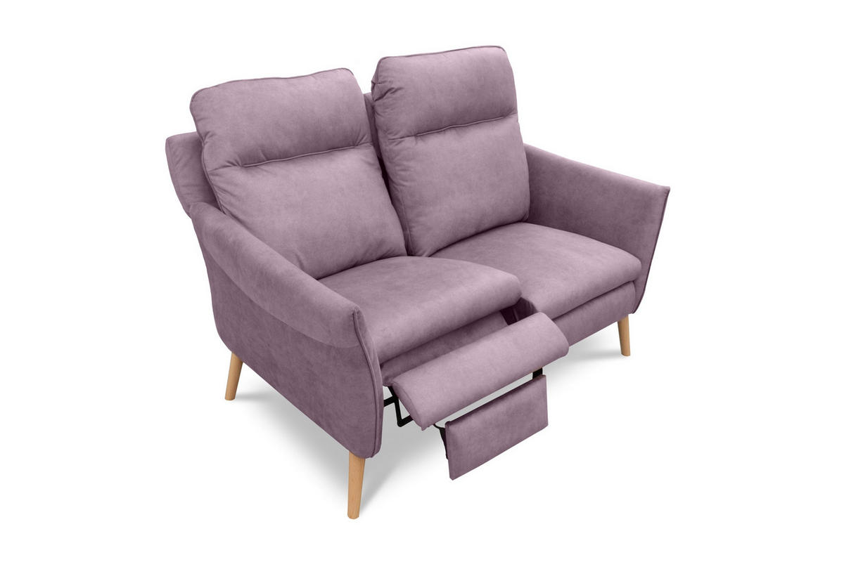 2-SITZER-SOFA  in Mikrofaser Rosa Skandinavisch, Modern  - Buchefarben/Rosa, Design, Holz/Textil (145/110/92cm) - Livetastic