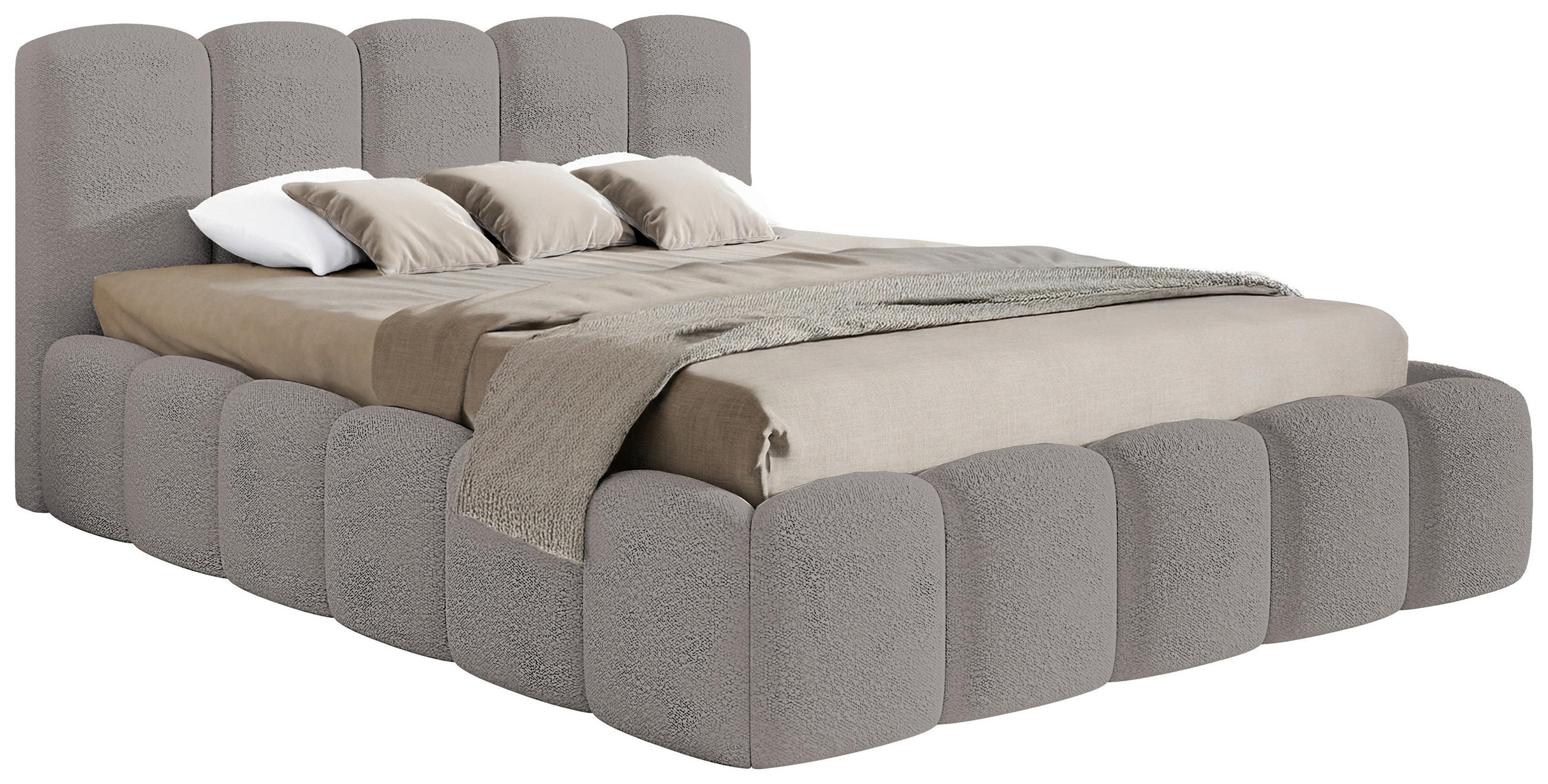 POLSTERBETT Lattenrost, Bettkasten Grau 140/200 cm  - Grau, MODERN, Holz/Textil (140/200cm) - Livetastic