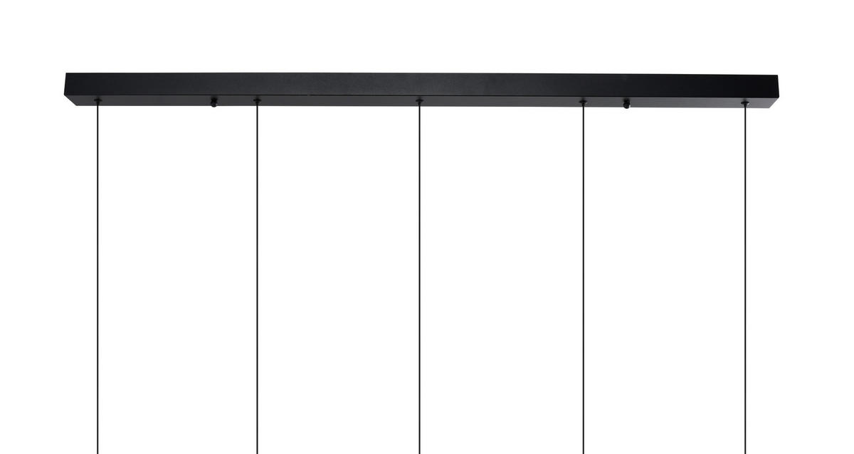 LED-HÄNGELEUCHTE Pesaro 128/170/20 cm  - Schwarz, Design, Glas/Metall (128/170/20cm)