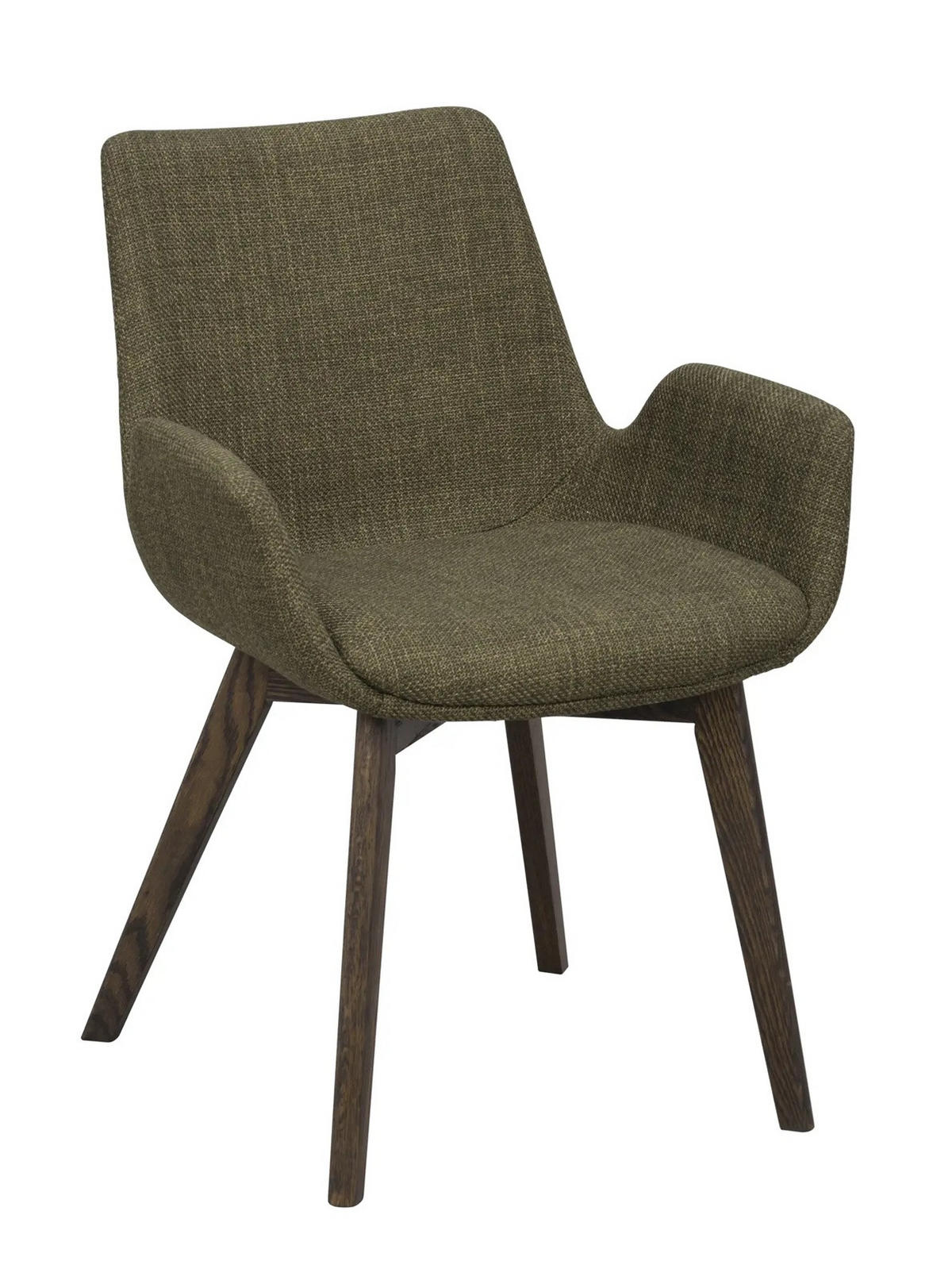 STOL MED ARMSTÖD     - grön/brun, Klassisk, trä/textil (59/81/59cm) - Rowico