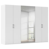 DREHTÜRENSCHRANK 301/235/61 cm,  in Weiß, 6-türig  - Chromfarben/Edelstahlfarben, Basics, Glas/Holzwerkstoff (301/235/61cm) - Novel