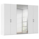 DREHTÜRENSCHRANK 301/223/61 cm,  in Weiß, 6-türig  - Edelstahlfarben/Weiß, Basics, Glas/Holzwerkstoff (301/223/61cm) - Novel