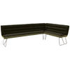 ECKBANK 284/184 cm Flachgewebe Grün, Edelstahlfarben   - Edelstahlfarben/Grün, Design, Textil/Metall (284/184cm) - Dieter Knoll