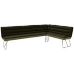 ECKBANK 284/184 cm  in Grün, Edelstahlfarben  - Edelstahlfarben/Grün, Design, Textil/Metall (284/184cm) - Dieter Knoll
