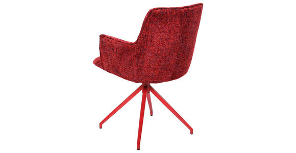 ARMLEHNSTUHL in Eisen Chenille - Rot, LIFESTYLE, Textil/Metall (59,5/90,5/62,5cm) - Novel
