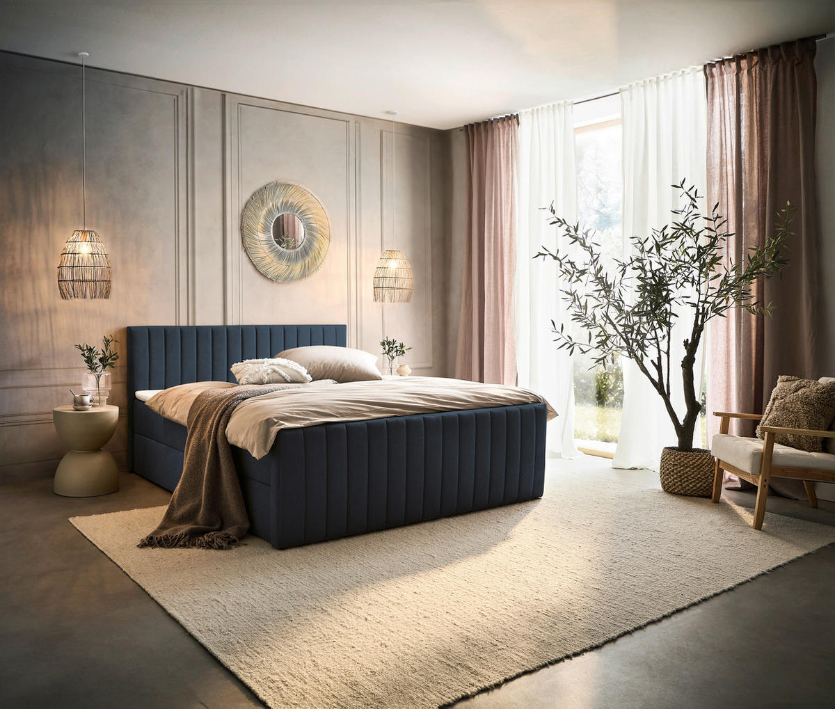 AMERICKÁ POSTEĽ, 160/200 cm, antracitová - čierna/antracitová, Konventionell, textil/plast (160/200cm) - Boxxx