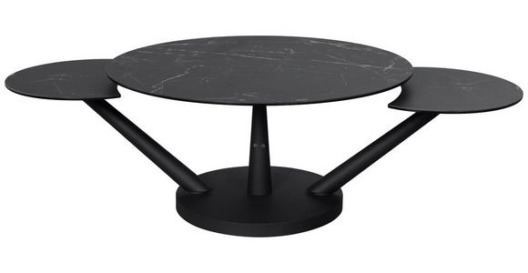 COUCHTISCH ESG 88-150/88/43 cm rund Schwarz  - Schwarz, Design, Glas/Keramik (88-150/88/43cm) - Dieter Knoll