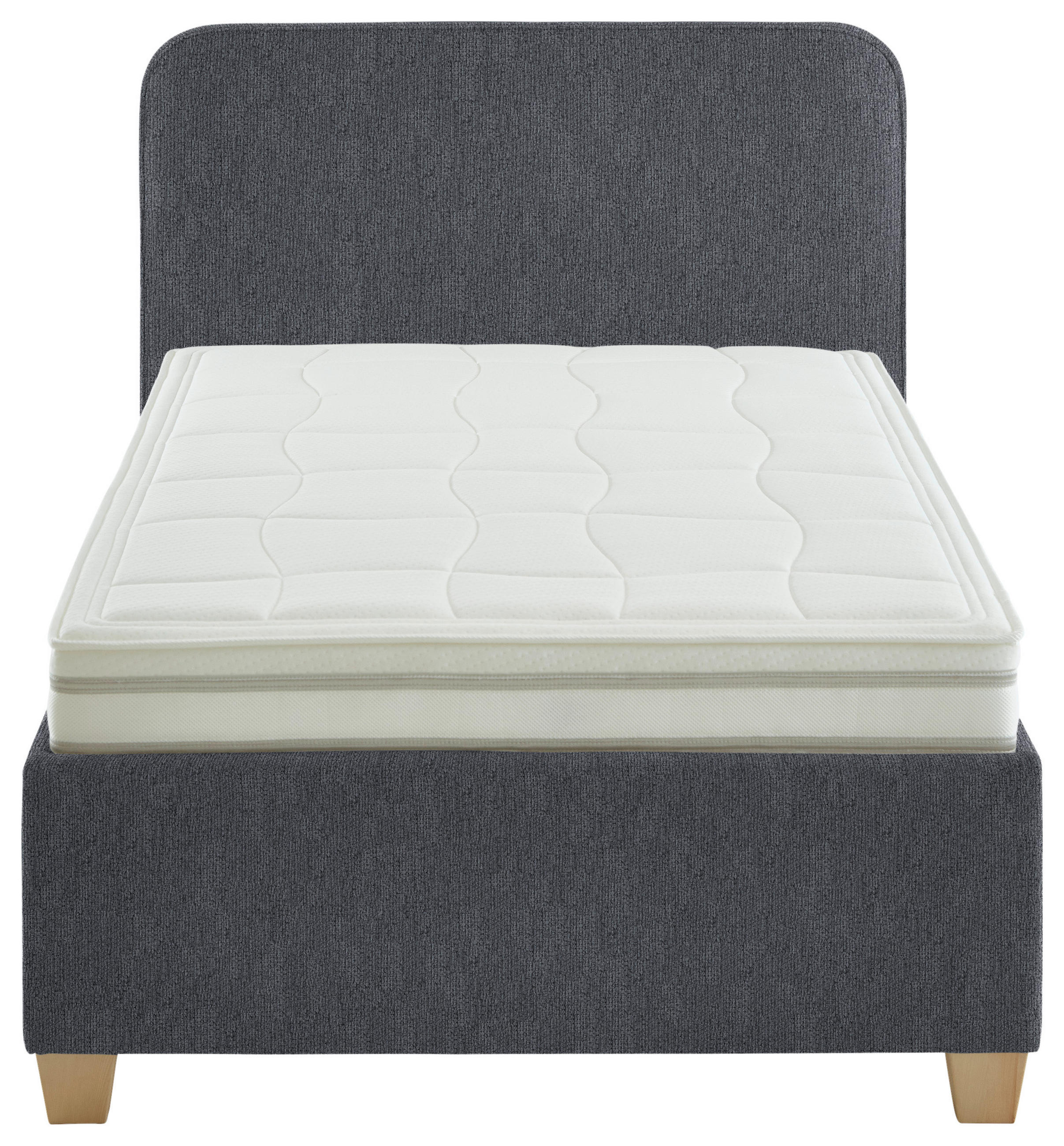 POLSTERBETT 140/200 cm  in Anthrazit  - Weiss/Anthrazit, Konventionell, Holz/Textil (140/200cm) - Beldomo - Sleep