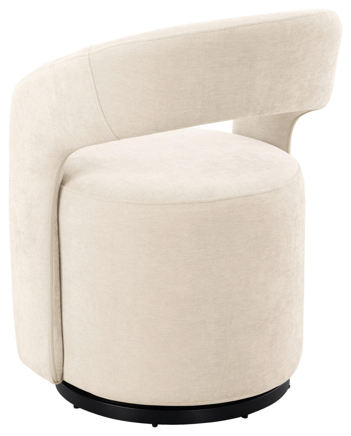 ARMLEHNSTUHL  Sitzfläche 360° drehbar, inklusive Armlehnen Leinenoptik  Schwarz, Beige  - Beige/Schwarz, Design, Textil/Metall (60/81/60,5cm) - Milino