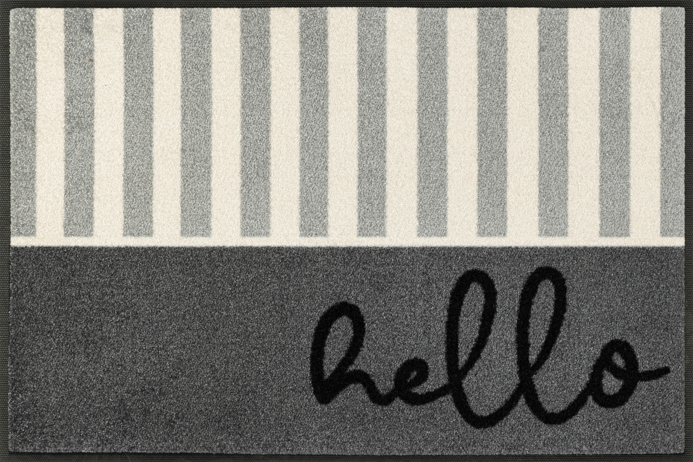 FUßMATTE 50/75 cm Hello Stripes  - Grau, Design, Kunststoff/Textil (50/75cm) - wash+dry