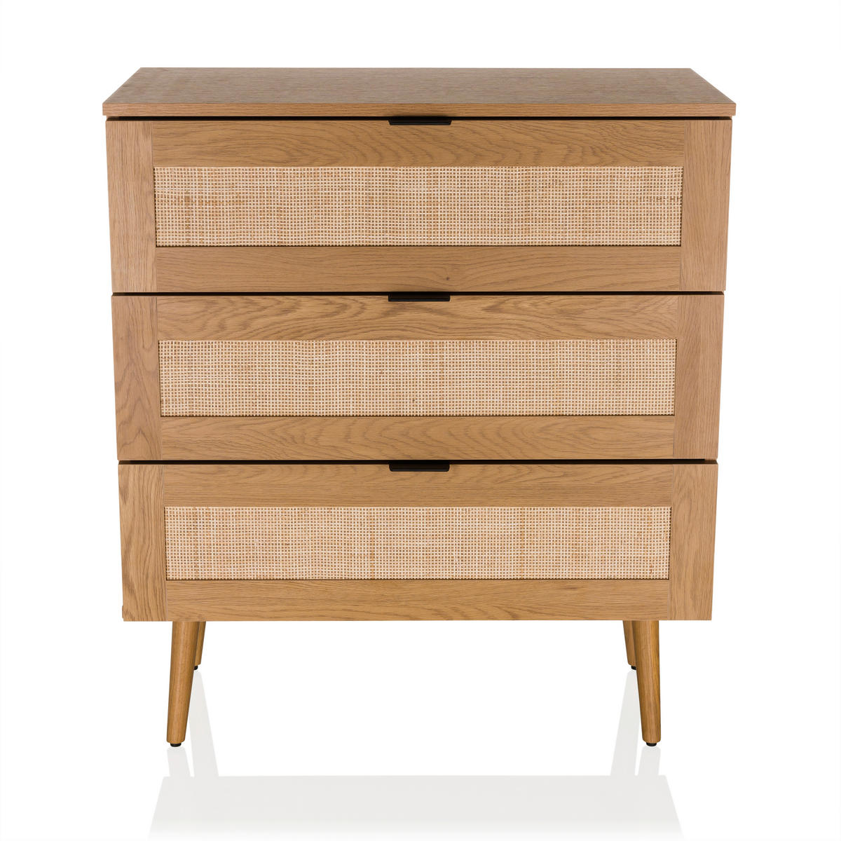 BYRÅ 80/90/40 cm  - svart/ekfärgad, Modern, trämaterial (80/90/40cm) - MID.YOU