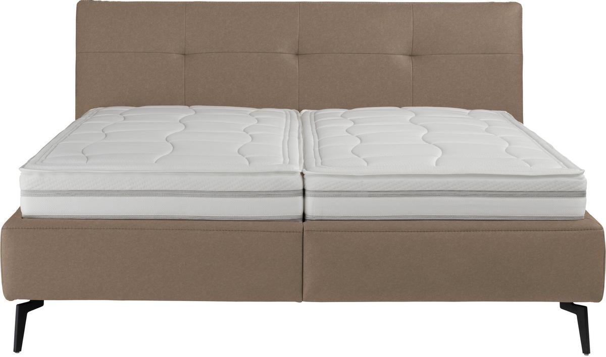 POLSTERBETT 180/200 cm  in Hellbraun  - Hellbraun/Weiss, Modern, Holz/Holzwerkstoff (180/200cm) - Beldomo - Sleep