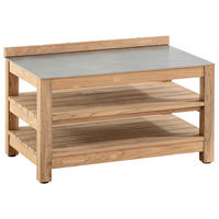 OUTDOORKÜCHE  - Titanfarben/Teakfarben, Trend, Holz/Keramik (96/58/57,5cm)