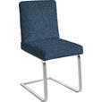 SCHWINGSTUHL  in Stahl Chenille  - Chromfarben/Dunkelblau, Design, Textil/Metall (46/92/60cm) - Dieter Knoll