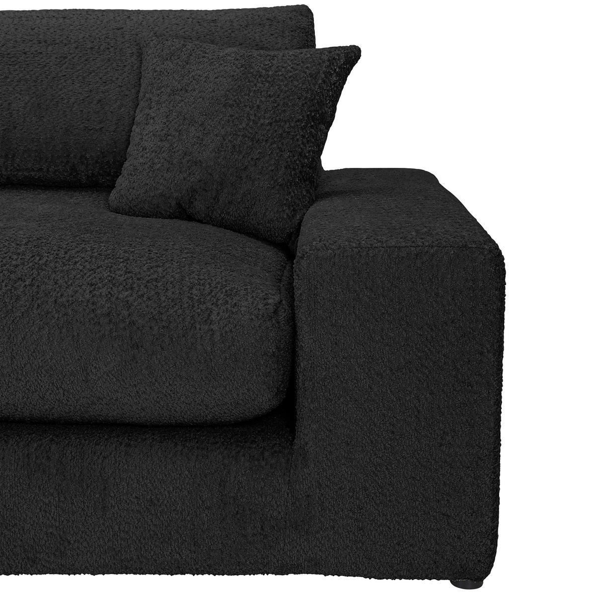 MEGASOFA Struktur, Bouclé Anthrazit  - Anthrazit/Schwarz, MODERN, Kunststoff/Textil (270/76/125cm) - Landscape