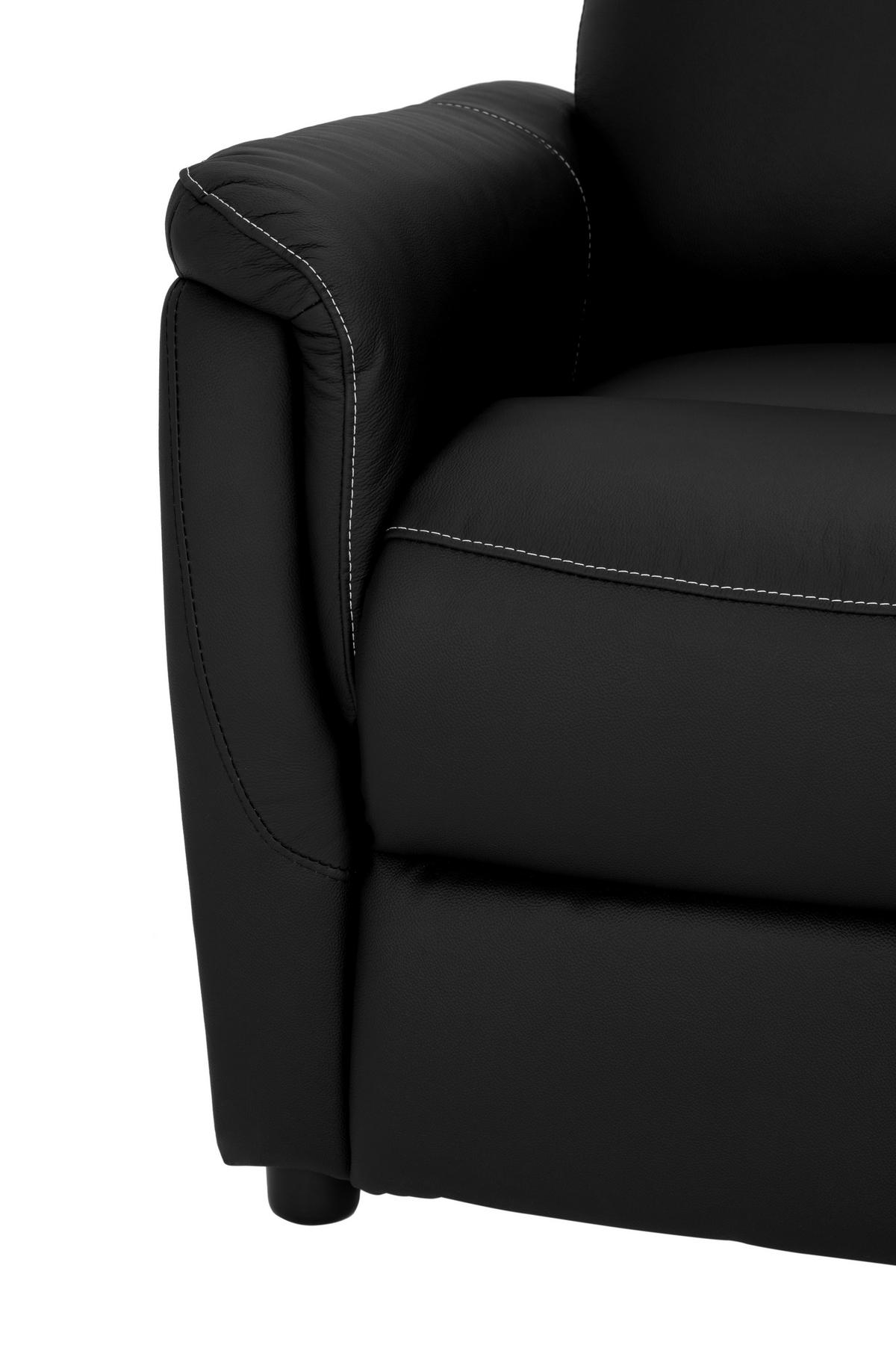 SITZGARNITUR Schwarz Echtleder Lederlook  - Schwarz/Weiß, Design, Leder/Kunststoff - MID.YOU