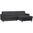 ECKSOFA in Webstoff Dunkelgrau  - Dunkelgrau/Schwarz, Design, Kunststoff/Textil (257/165cm) - Xora