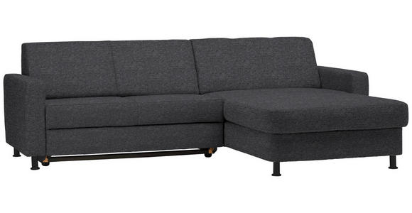 ECKSOFA in Webstoff Dunkelgrau  - Dunkelgrau/Schwarz, Design, Kunststoff/Textil (257/165cm) - Xora