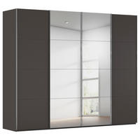 SCHWEBETÜRENSCHRANK 271/223/68 cm,  in Graphitfarben, 4 Tür(en)  - Chromfarben/Graphitfarben, Design, Holzwerkstoff/Metall (271/223/68cm) - Novel