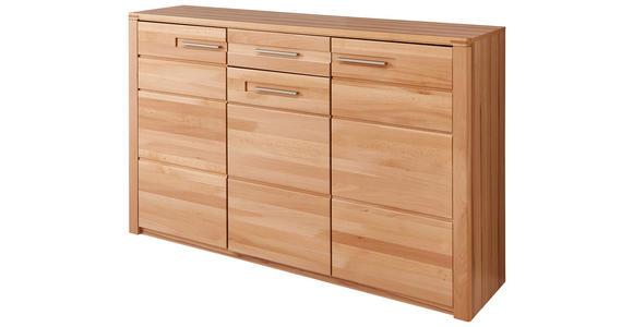 SCHUHSCHRANK 160/100/40 cm  - Edelstahlfarben/Buchefarben, Natur, Holz/Holzwerkstoff (160/100/40cm) - Linea Natura