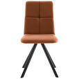 STUHL  in Eisen Lederlook, Mikrofaser Metall, Textil  - Cognac/Schwarz, MODERN, Textil/Metall (47/92/60cm) - Cantus