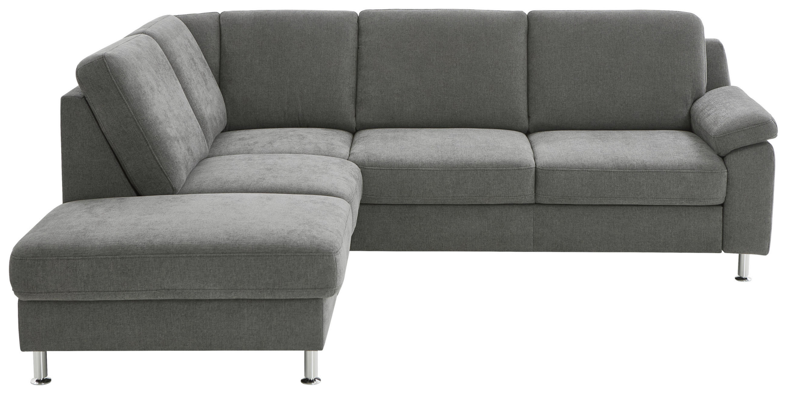 SAROKKANAPÉ textil sötétszürke  - alumínium színű/sötétszürke, Konventionell, textil/fém (200/241cm) - Beldomo System