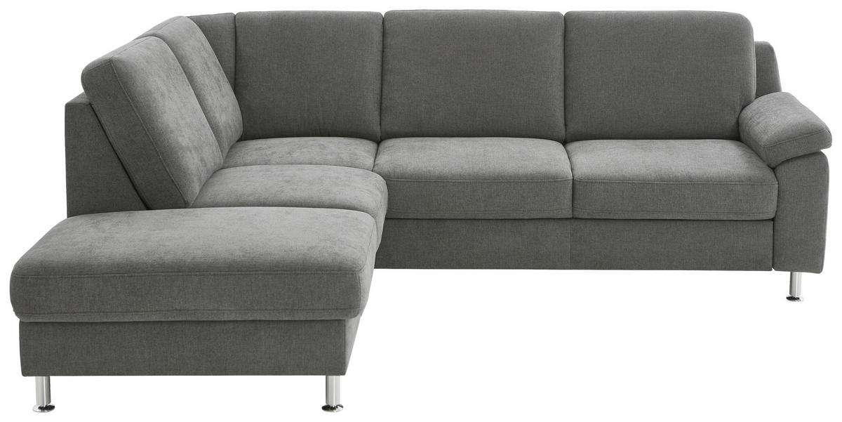 SAROKKANAPÉ textil sötétszürke  - alumínium színű/sötétszürke, Konventionell, textil/fém (200/241cm) - Beldomo System