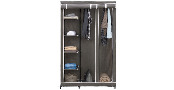 STOFFSCHRANK 110/178/46 cm in Grau - Grau, Basics, Kunststoff/Textil (110/178/46cm) - Carryhome