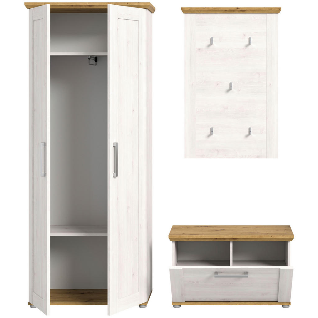 Thumbnail - Mid.you Garderobe, Holzwerkstoff, 3-teilig, 175x196x39 cm, FSC Mix, Garderobe, Garderoben-Sets & Serien, Garderoben-Sets