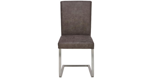 SCHWINGSTUHL in Edelstahl beflockt - Edelstahlfarben/Grau, Design, Textil/Metall (47/97/60cm) - Moderano