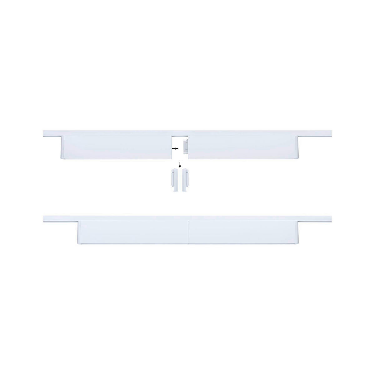 SCHIENENSYSTEM-STRAHLER URail Ceris 37,2/7,4/2,3 cm   - Weiß, Basics, Metall (37,2/7,4/2,3cm) - Paulmann