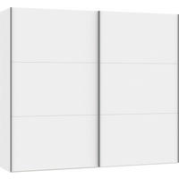 SCHWEBETÜRENSCHRANK 253/220/65 cm 2-türig Weiß  - Silberfarben/Weiß, Design, Glas/Holzwerkstoff (253/220/65cm) - Jutzler