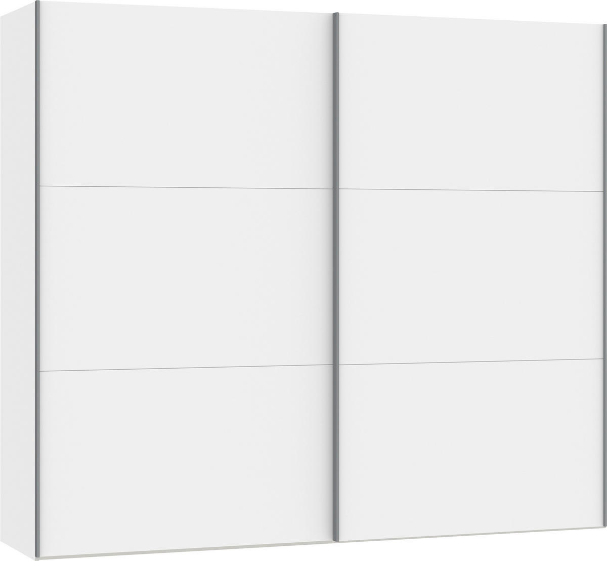 SCHWEBETÜRENSCHRANK 253/220/65 cm 2-türig Weiß  - Silberfarben/Weiß, Design, Glas/Holzwerkstoff (253/220/65cm) - Jutzler