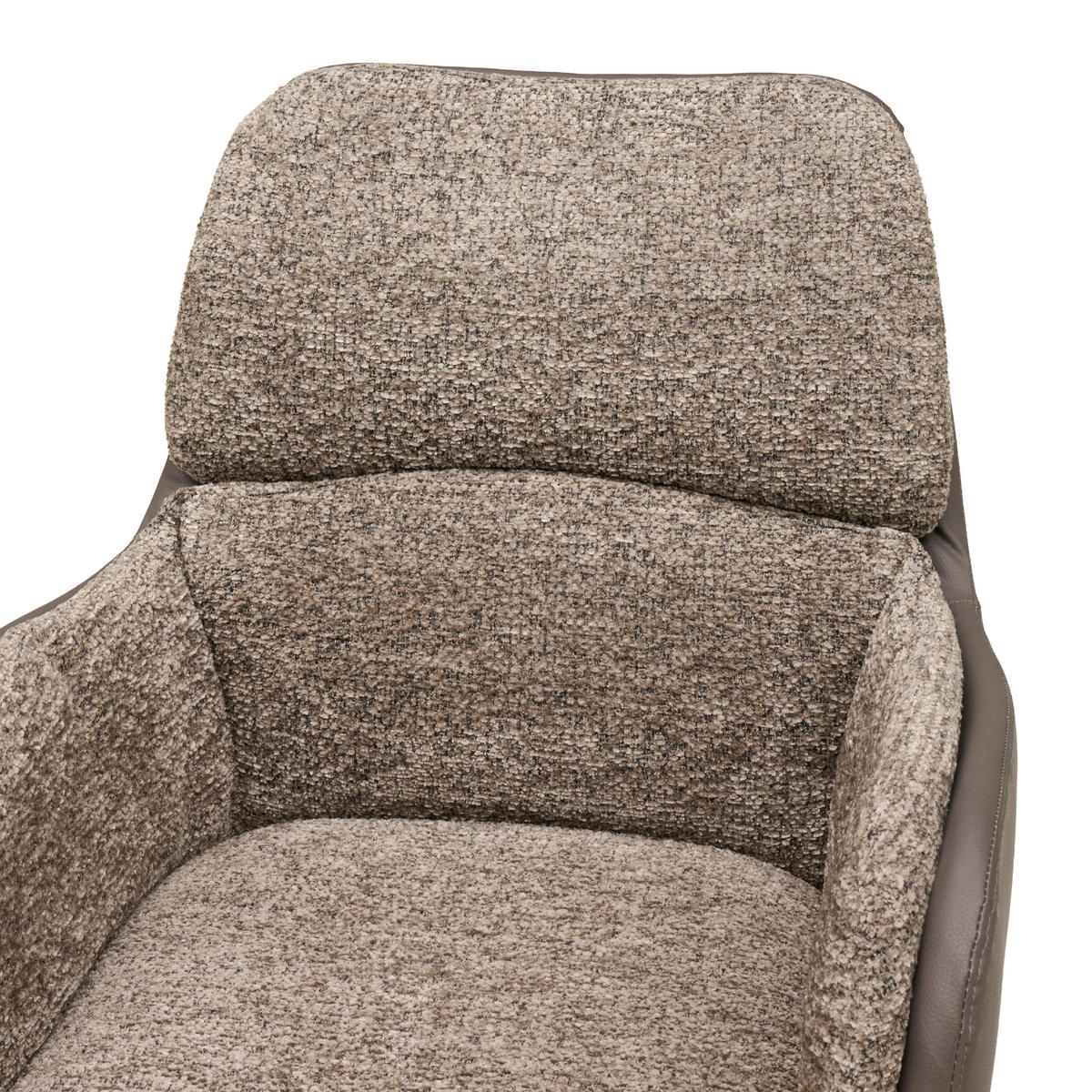 ARMLEHNSTUHL  Sitzfläche 360° drehbar Webstoff  - Schwarz/Braun, MODERN, Textil/Metall (61/91/65cm) - MID.YOU