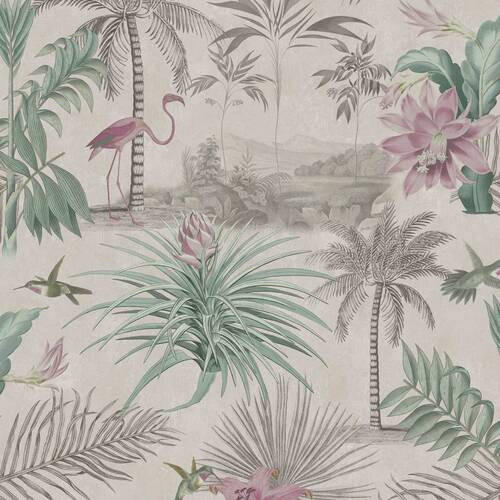 VLIESTAPETE  - Pink/Grau, Basics, Papier/Kunststoff (52/1005cm) - Xora
