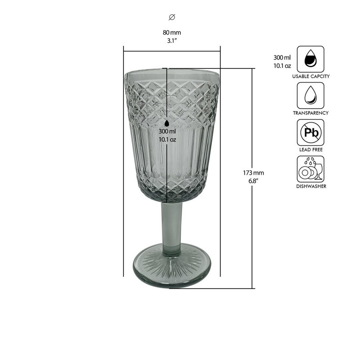 VINGLAS 300 ml  - svart, Trend, glas (8/17,3cm) - Novel